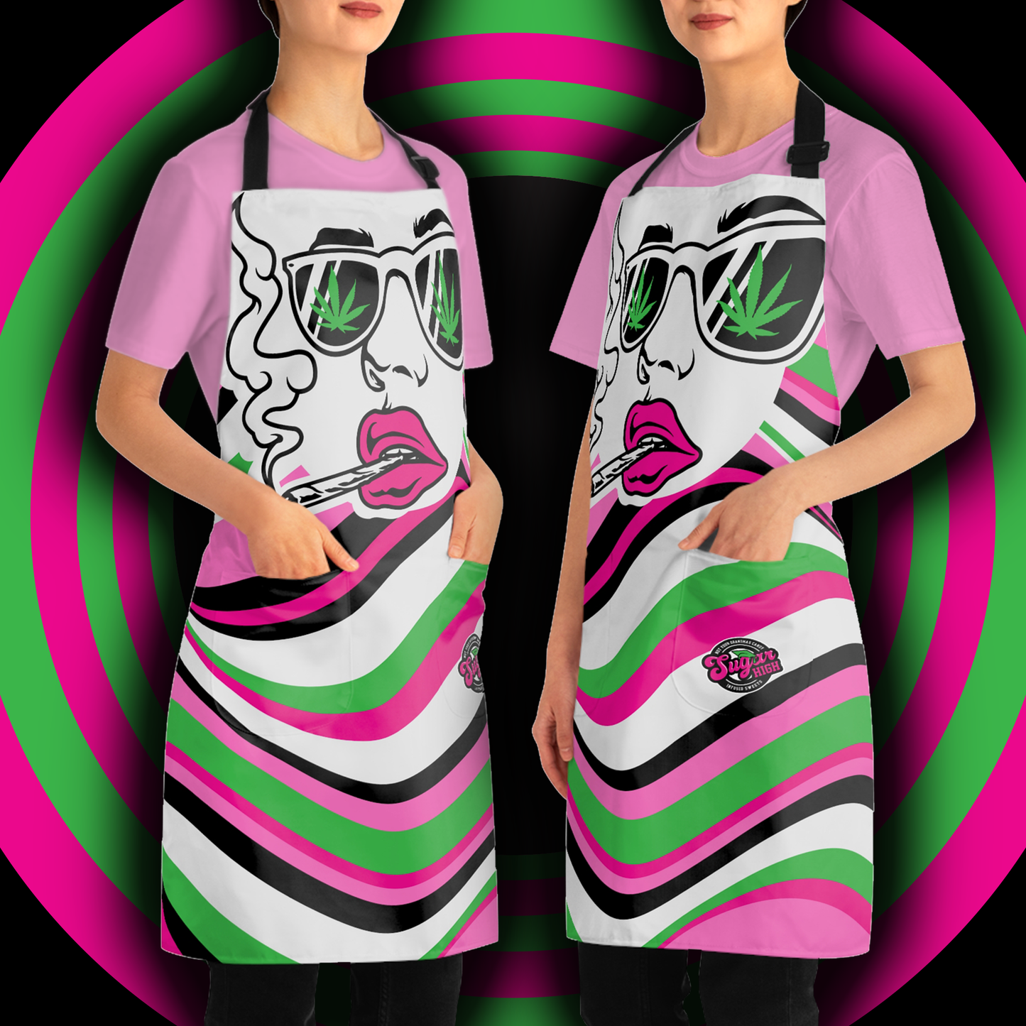 SUGAR HIGH Unisex Specs Allover Stoner Apron