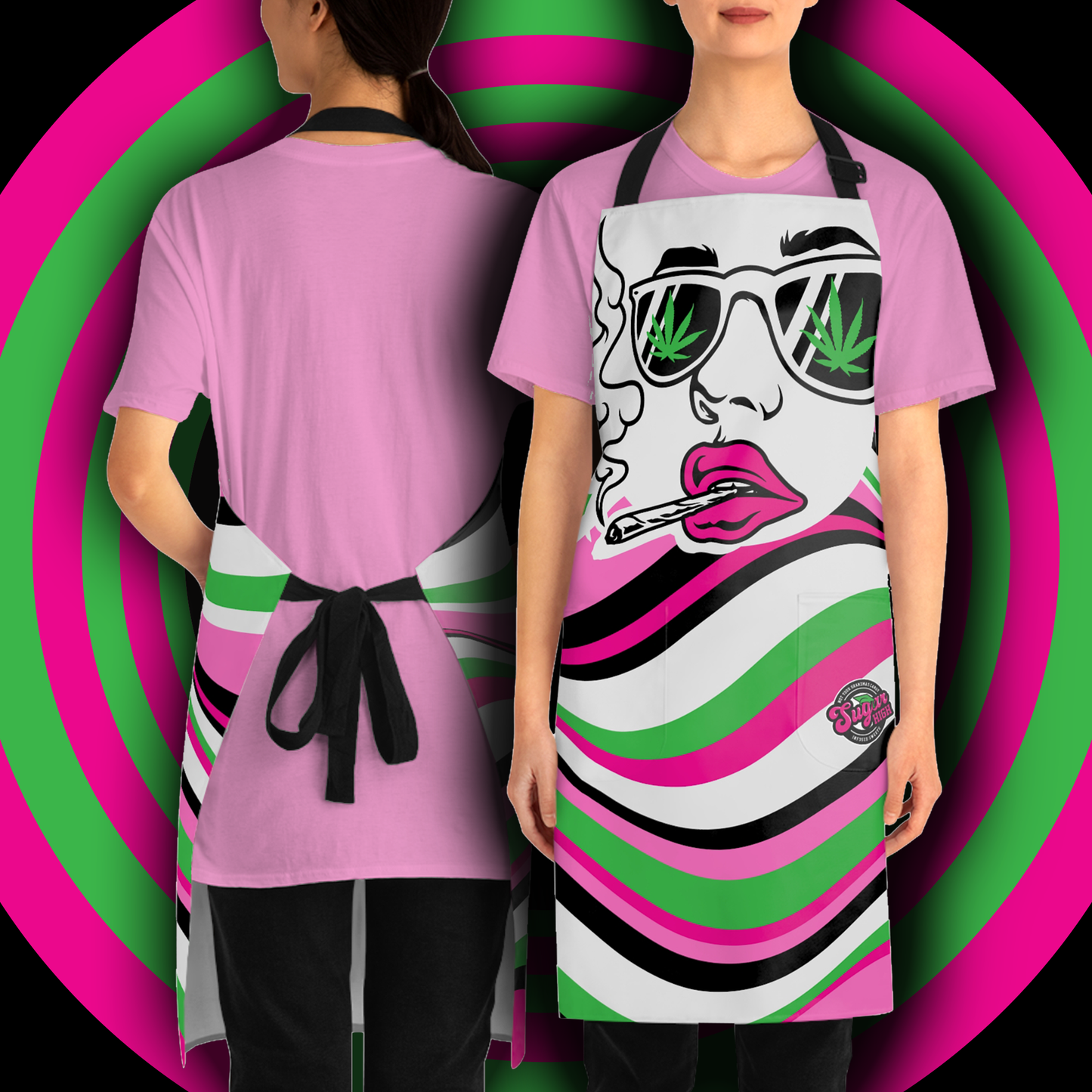 SUGAR HIGH Unisex Specs Allover Stoner Apron