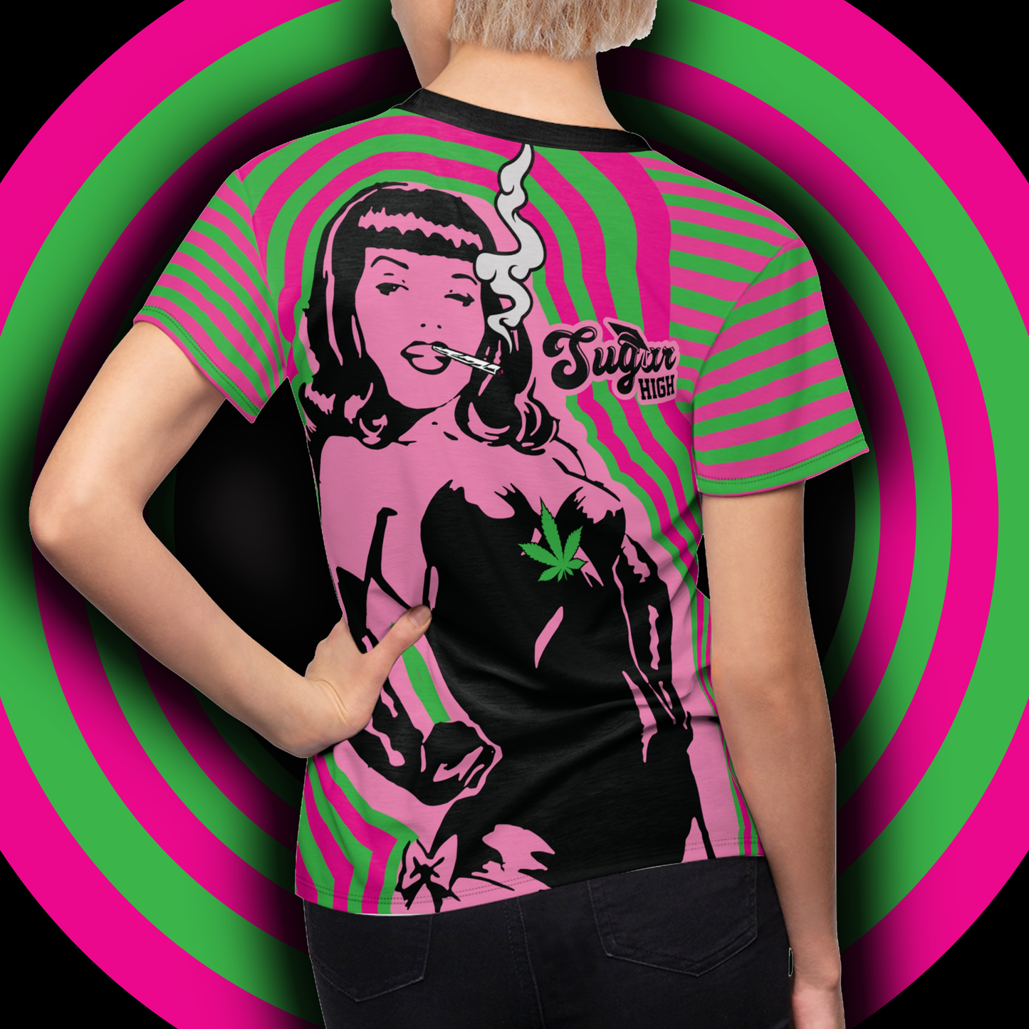 SUGAR HIGH Women's Bettie Allover Short Sleeve Tee