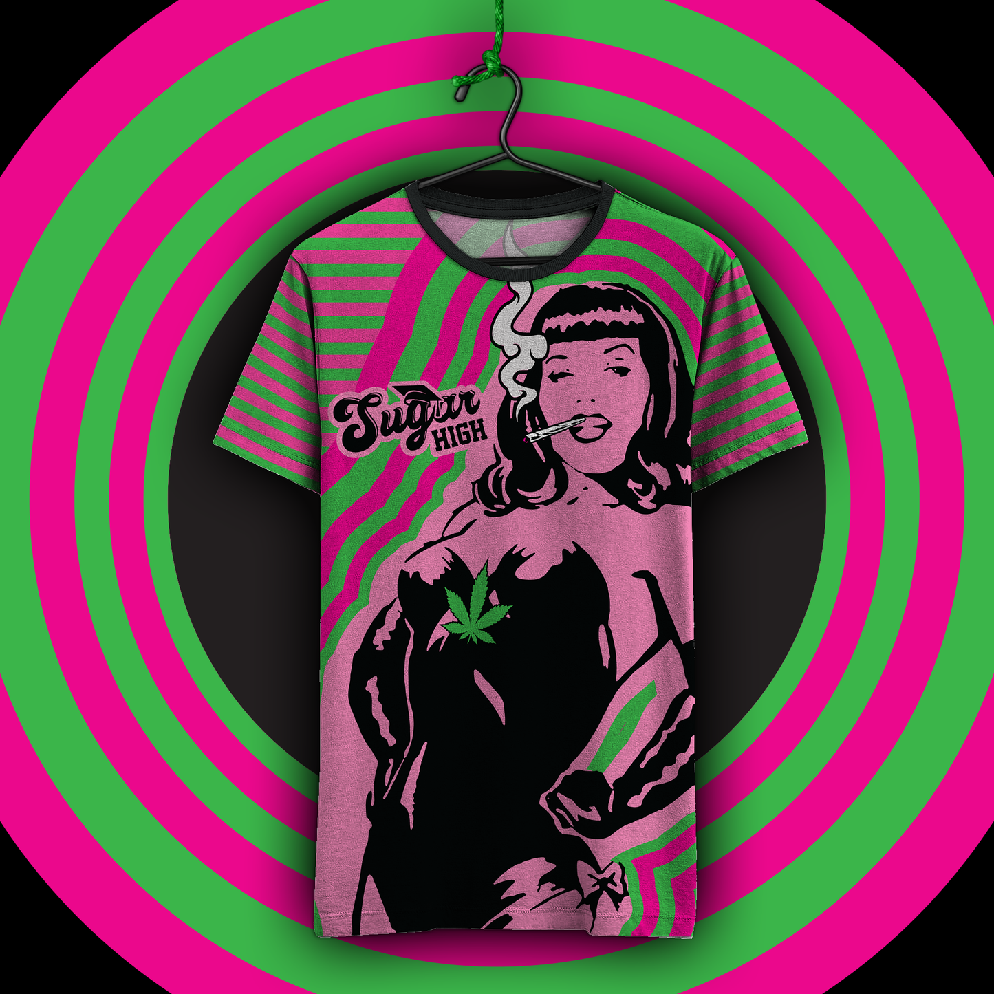 SUGAR HIGH Women's Bettie Allover Short Sleeve Tee