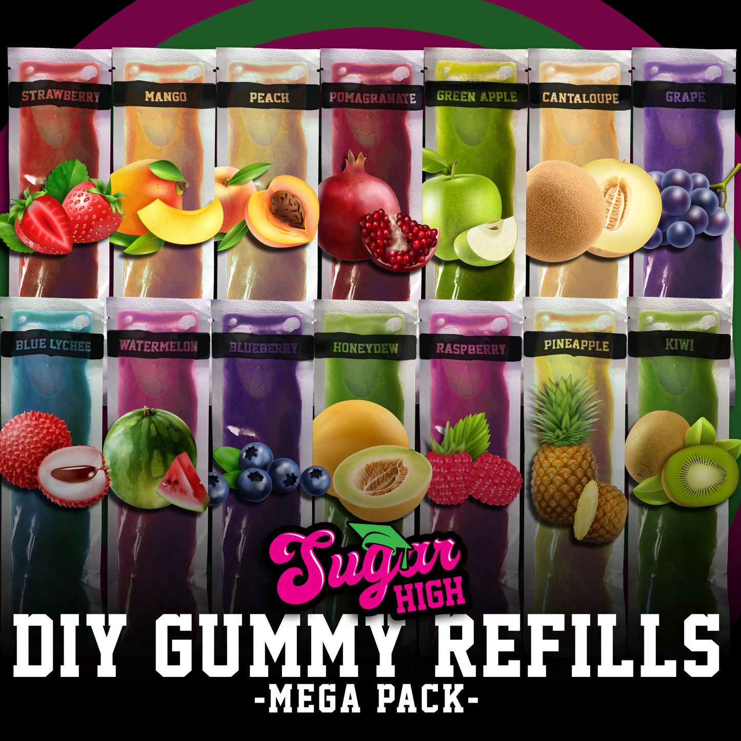 SUGAR HIGH DIY Gummy Kit Refills for Adults - Mega Pack