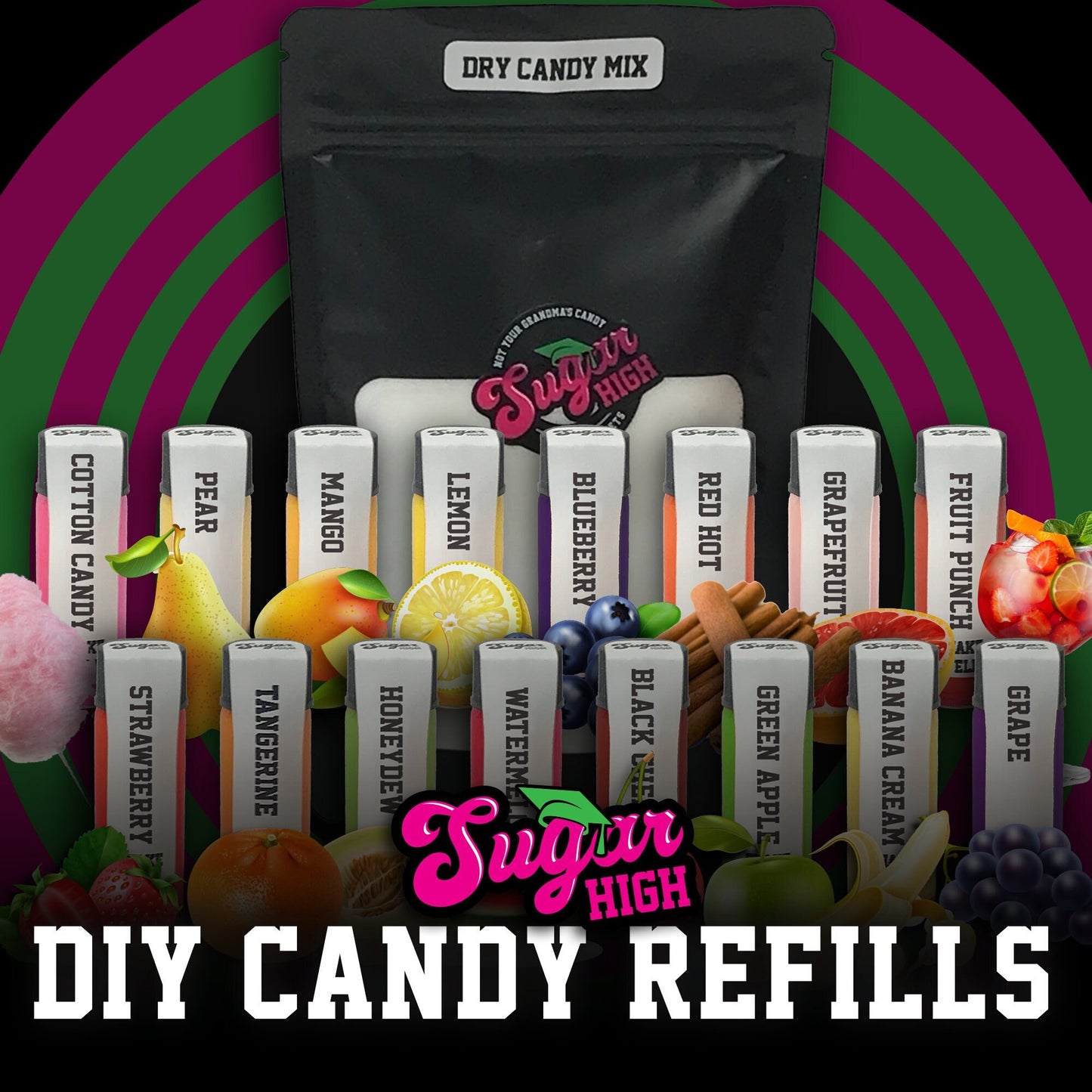 SUGAR HIGH DIY Hard Candy Kit Refills for Adults